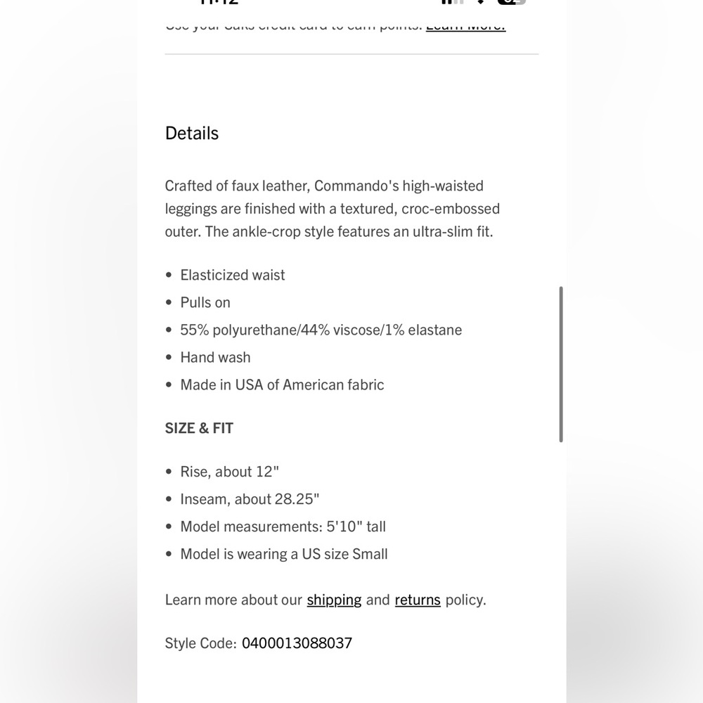 Commando Crocodile, Print Leggings Size Large - image 6